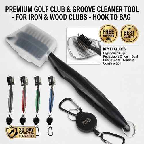 Golf club brush cleaning - golf,