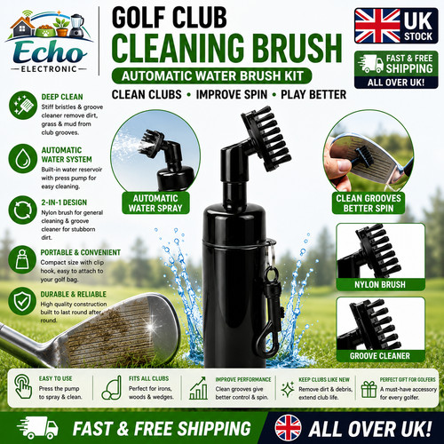 Golf club cleaning - club, brush